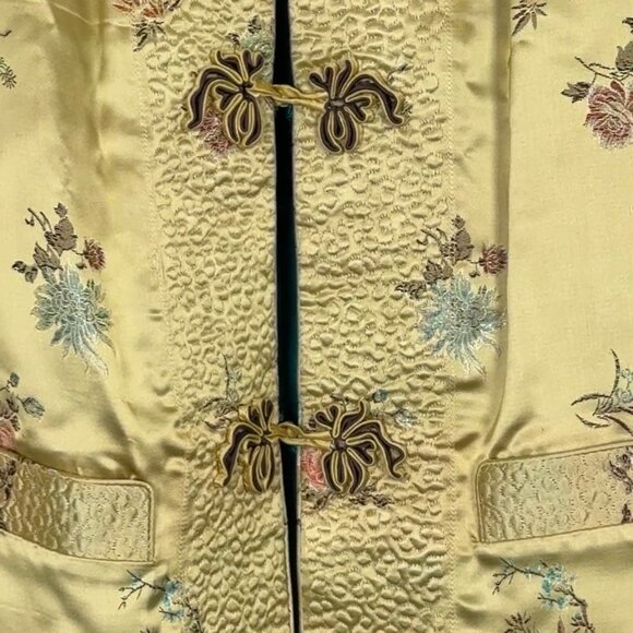 Solz Squirrel Vtg Chinese Reversible Satin Jacket Medium Frog Closure Embroidery - Picture 6 of 10